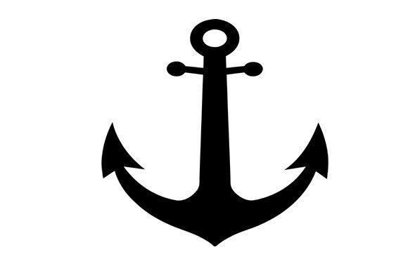 Anchor Black Silhouette on White Background