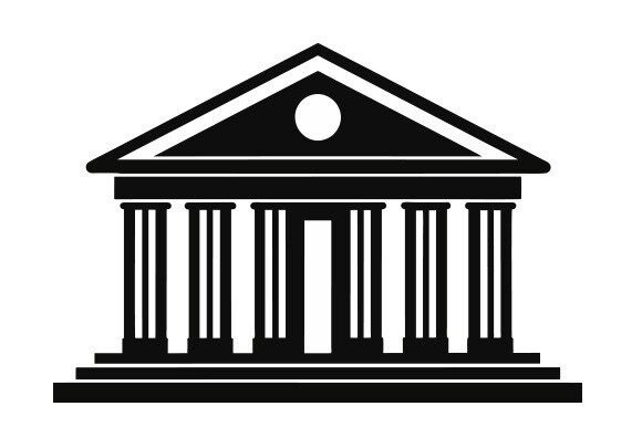 Bank Black Silhouette Vector: Bold Design Asset