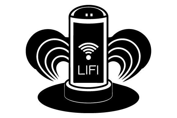 Black Silhouette Li-Fi Technology Vector