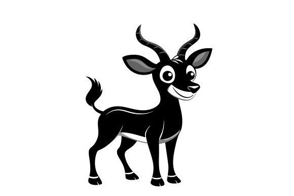 Cheerful Cartoon Antelope